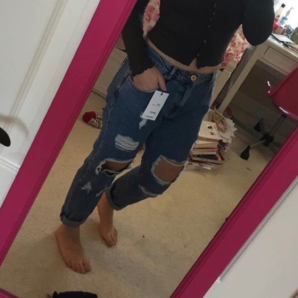 Distressed Mom Jeans